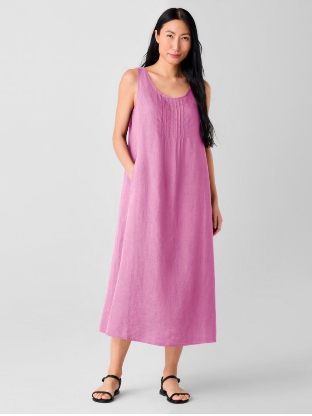 Eileen Fisher Turquoise Linen Dress Size M
